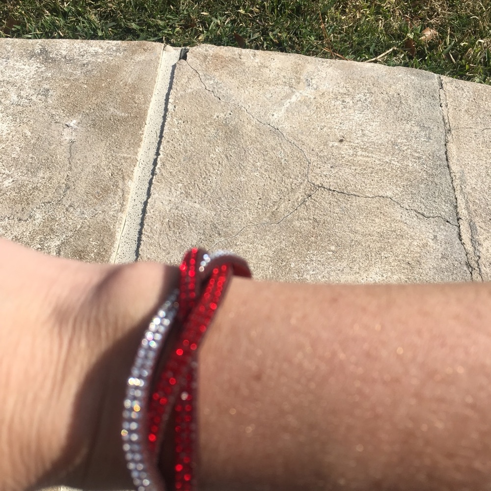 Red Rhinestone Wrap Bracelet - Picture 2 of 3